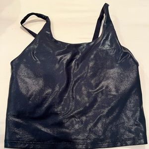Shimmery black sports bra